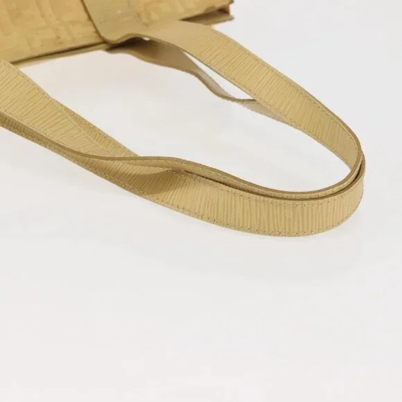FENDI Zucca Canvas Hand Bag Yellow Gold Auth